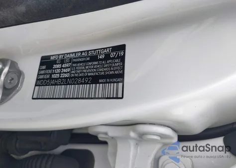 2020 Mercedes-Benz Cla 250 4Matic из США, поврежденный, VIN WDD5J4HB2LN028492